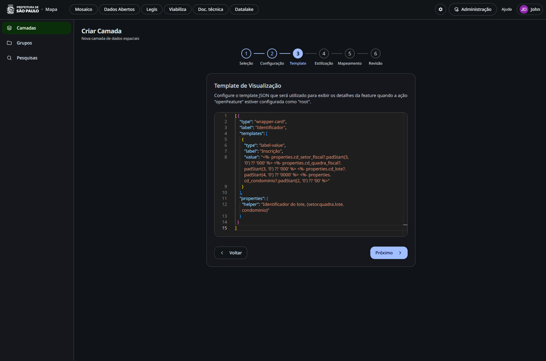 Configurar template